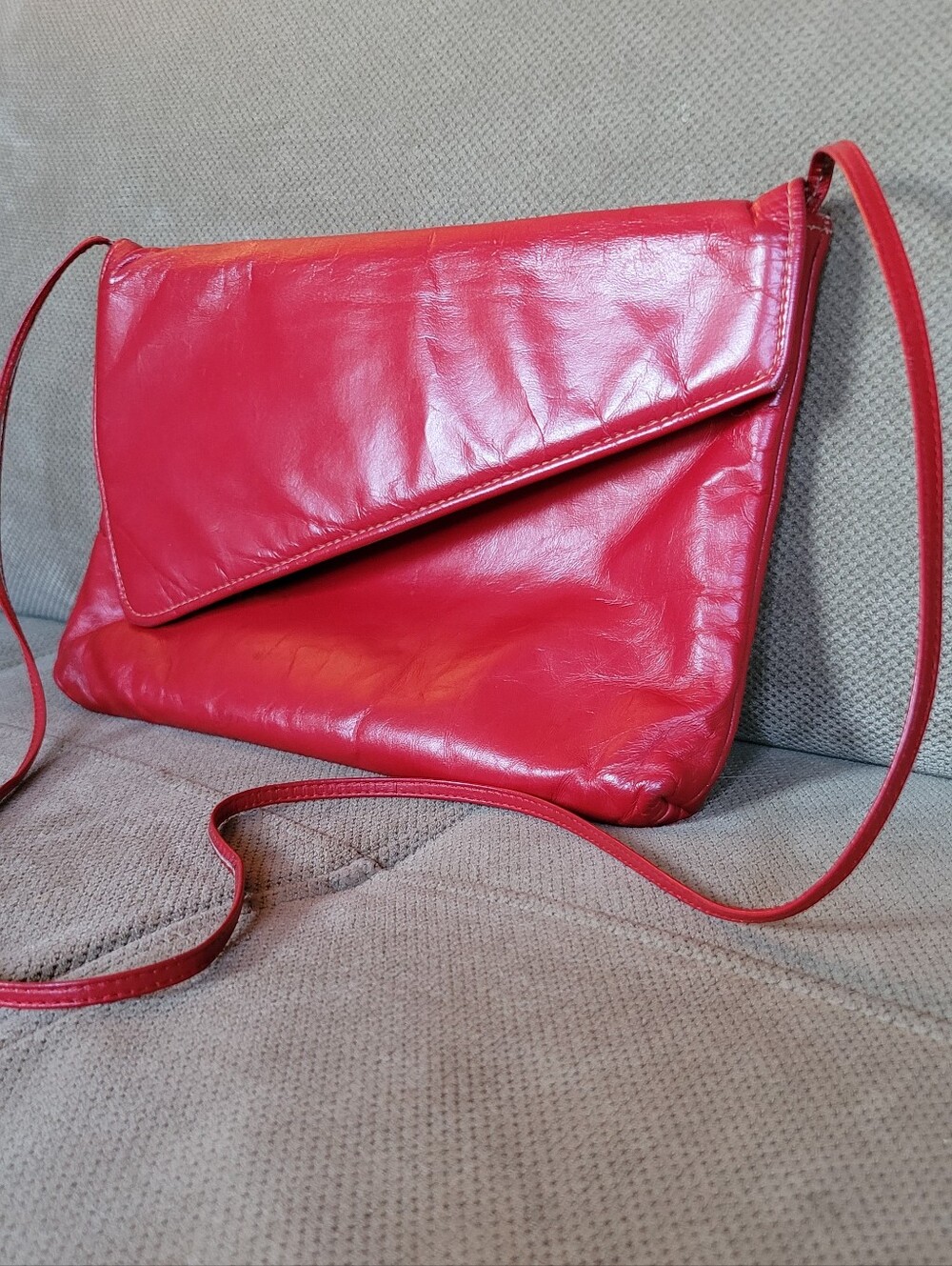 Red Over The Shoulder Clutch Type Purse